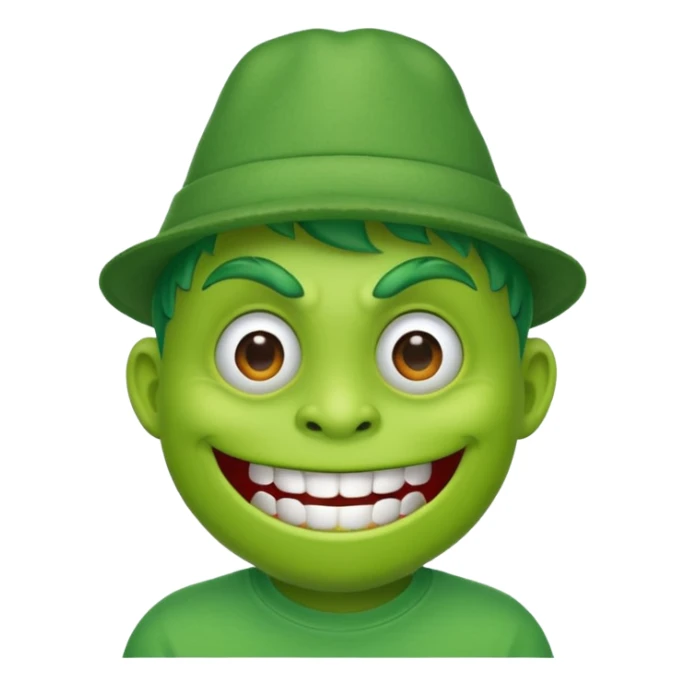 monster with green hat and t shirt sticker