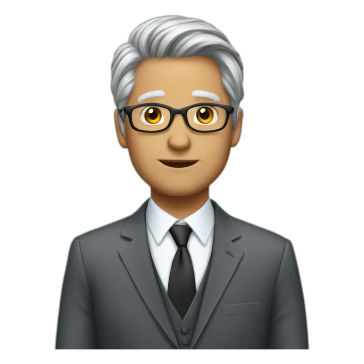 grey hair in suit public speaking sticker