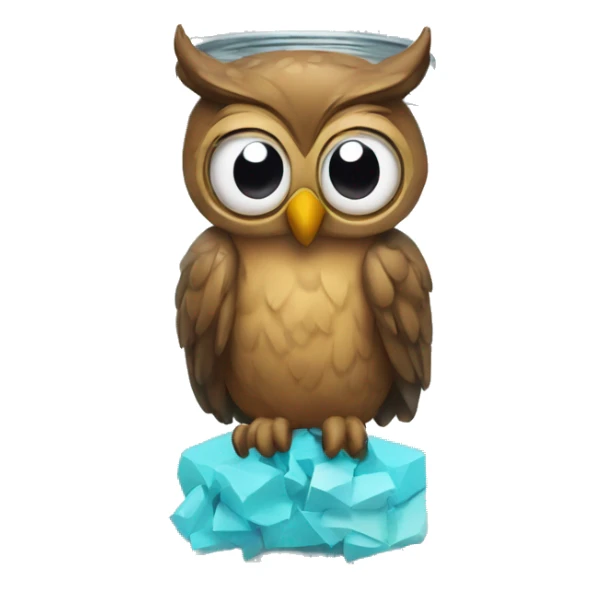 an owl in a jar full of glue sticker