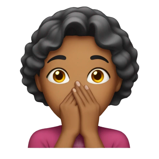 woman covering mouth with hand sticker