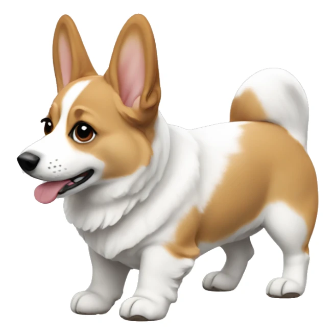 Short hair corgi white sticker