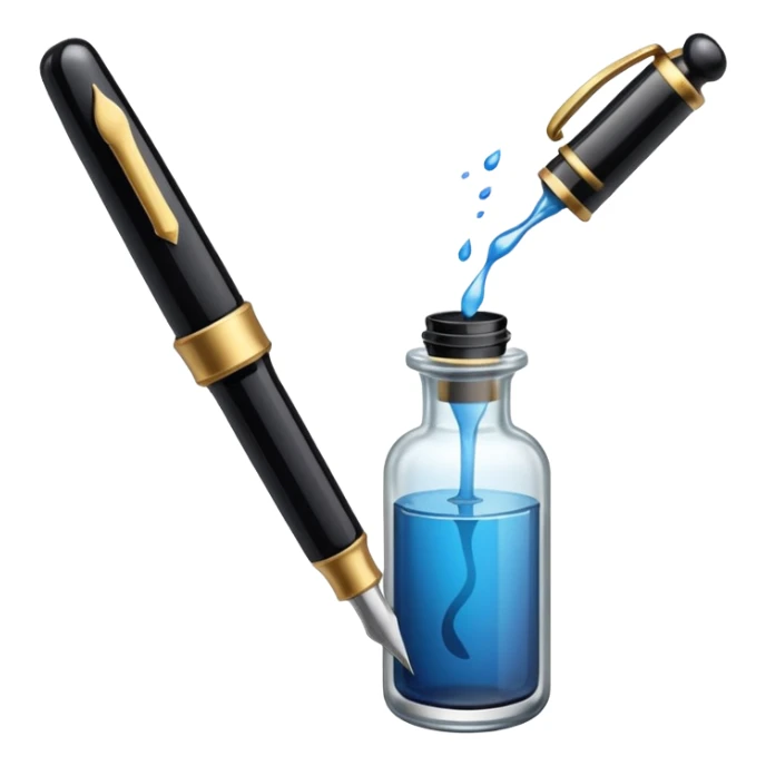 Vintage Fountain pen + in bottle sticker