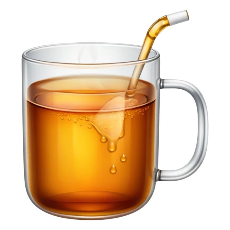 Cup of tea in a glass mug sticker