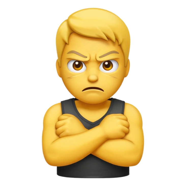Emoji mad with crossed arms  sticker