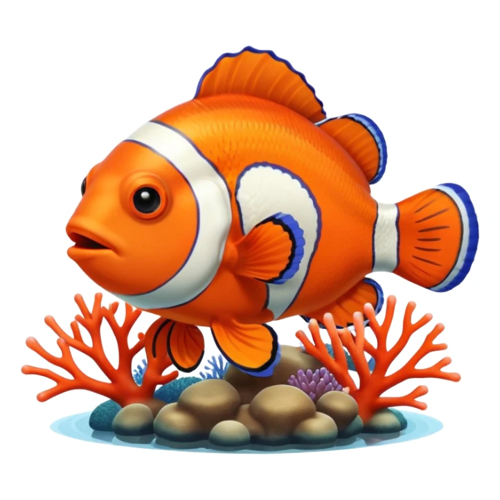 Clown fish with coral in an aquarium sticker
