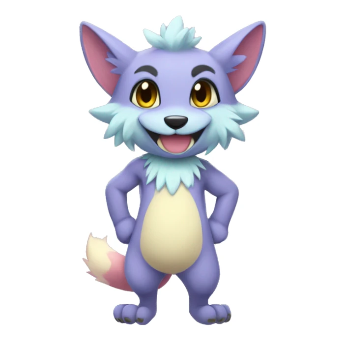 Pastel Anthro Furry Fakémon Full Body sticker