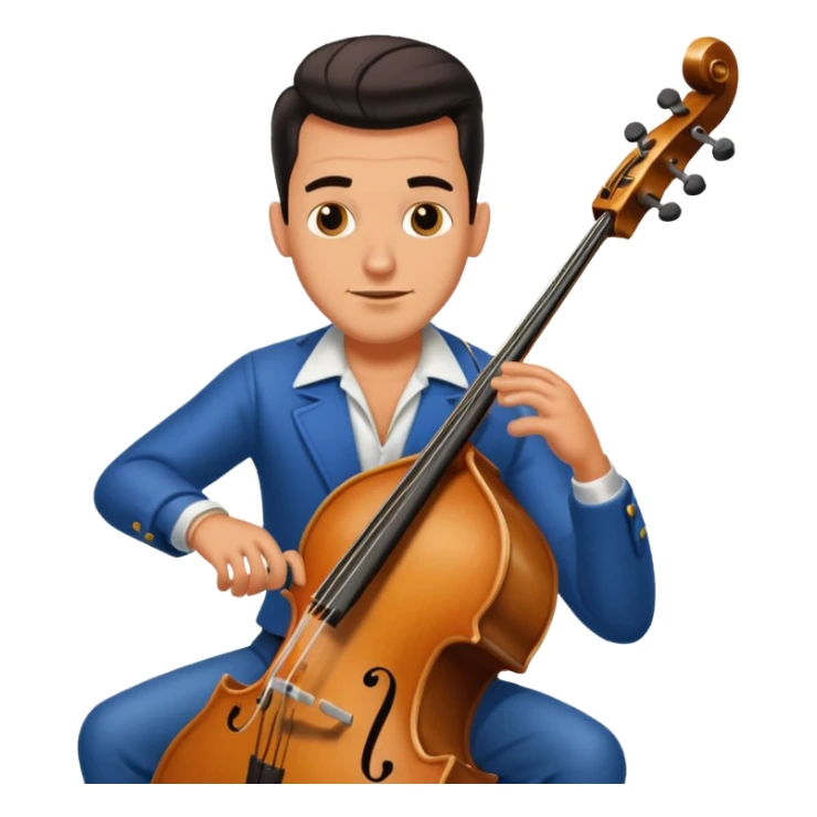 A rockabilly playing a double bass sticker
