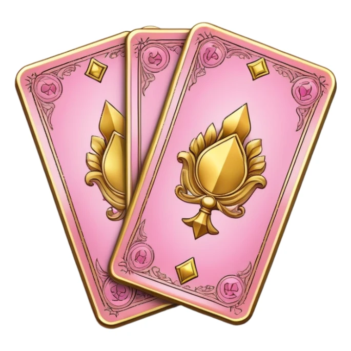 a hand of pink tarot cards sticker