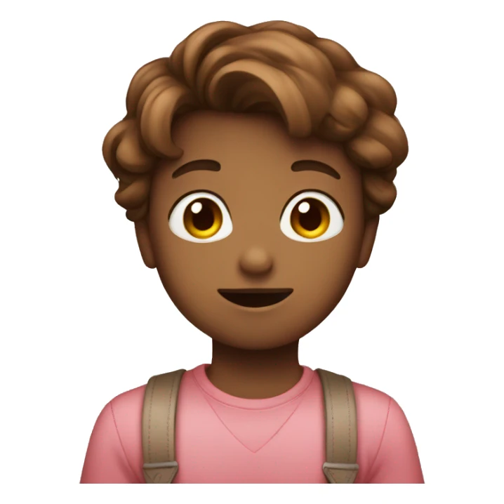 cute emoji whatssap with brown hair holding a heart sticker