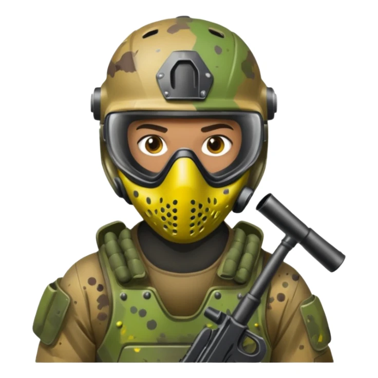 paintball player dirty with colors sticker
