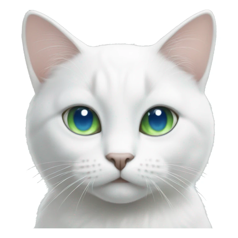 White cat with blue And green eyes sticker
