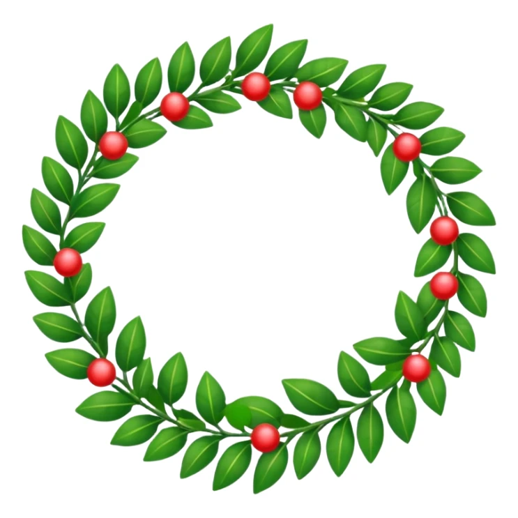 Holiday garland laying horizontally not in a circle sticker