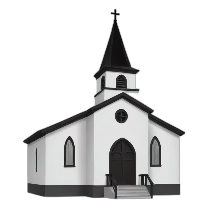 church in black colors and drawn with black lines sticker