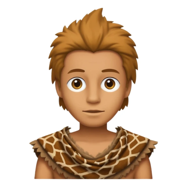 a simson wearing ancient animal skin cloth, half body, icon sticker