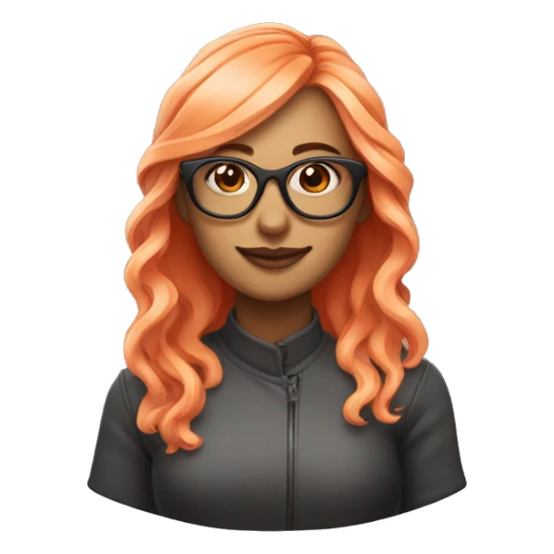 Mujer con cabello naranja, canas con gafas de color rosa sticker