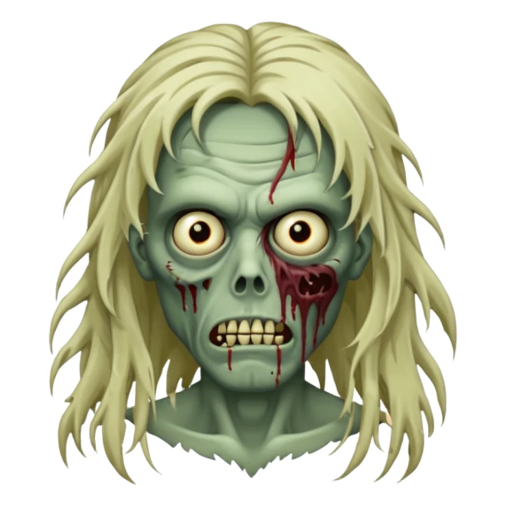 Zombie with long hair Infront of his face sticker