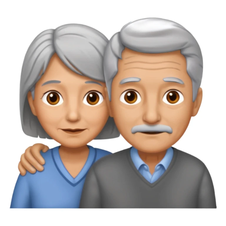 old couple that both have tan skin and grey hair  sticker