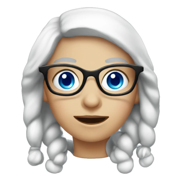 Female Santa with blue eyes and glasses sticker