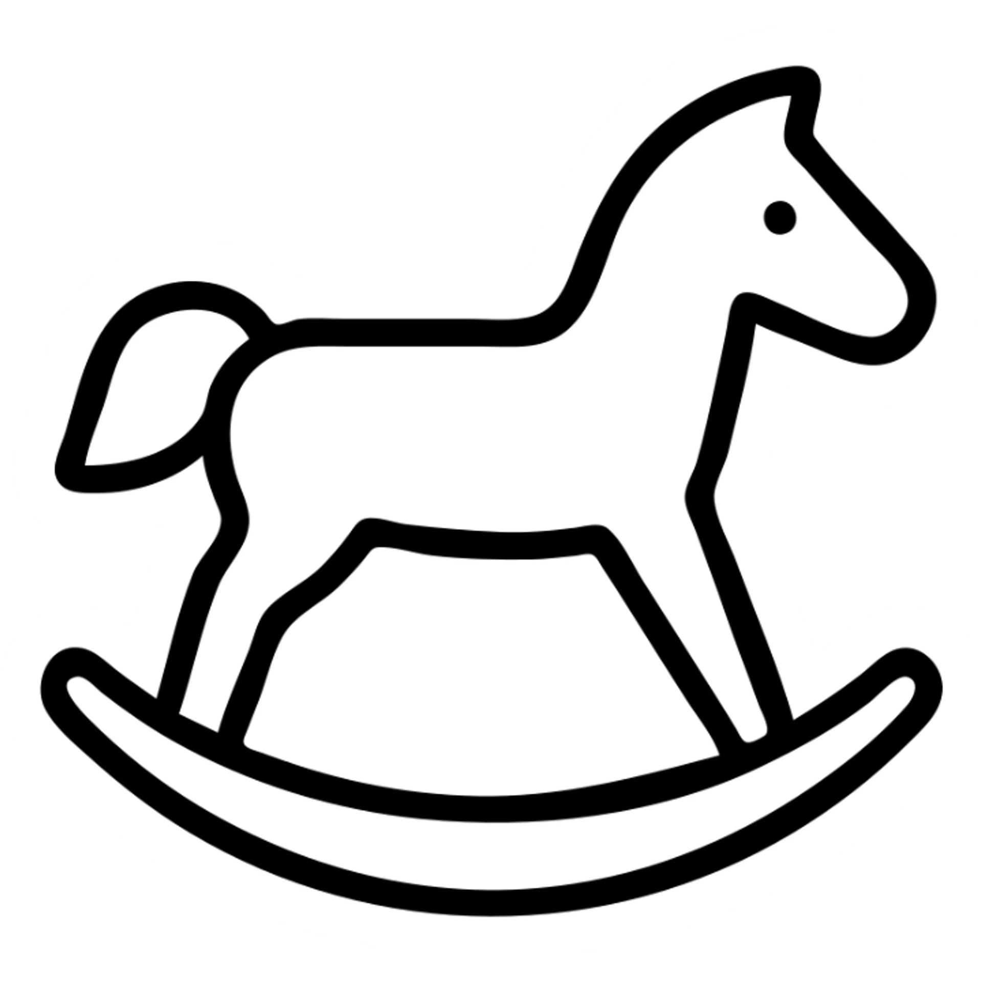 outlined rocking horse icon sticker