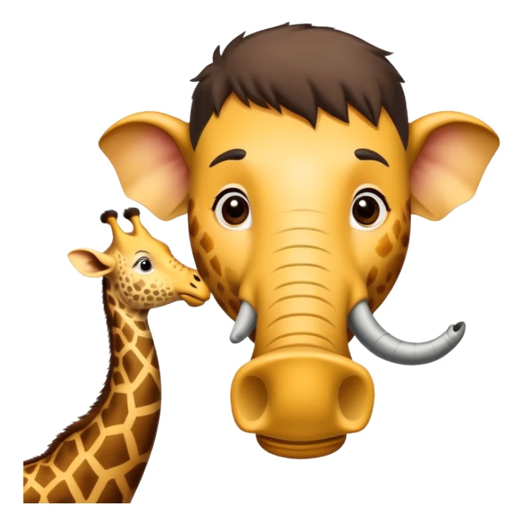 Guy with a giraffe neck, and an elephant nose sticker