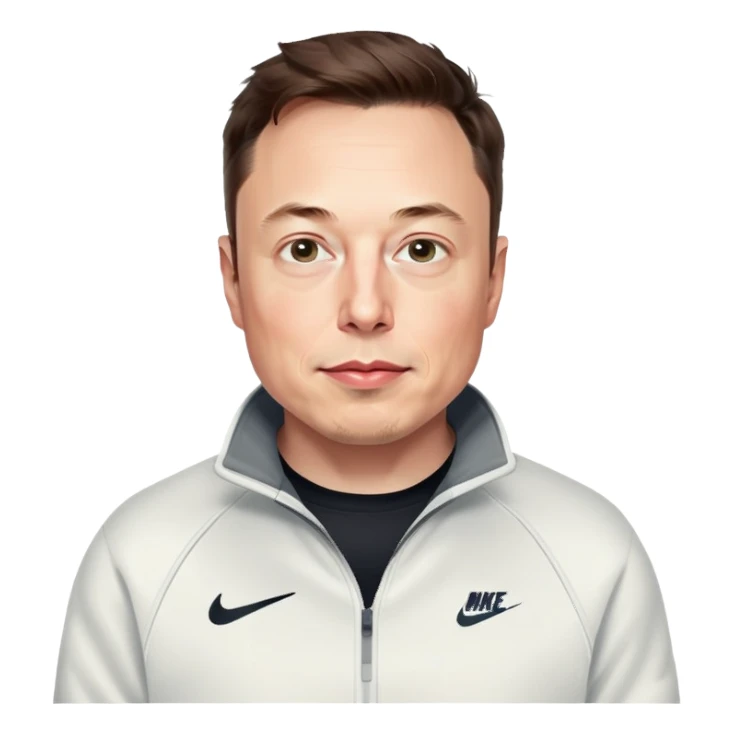 Elon mask wearing Nike fleece  sticker