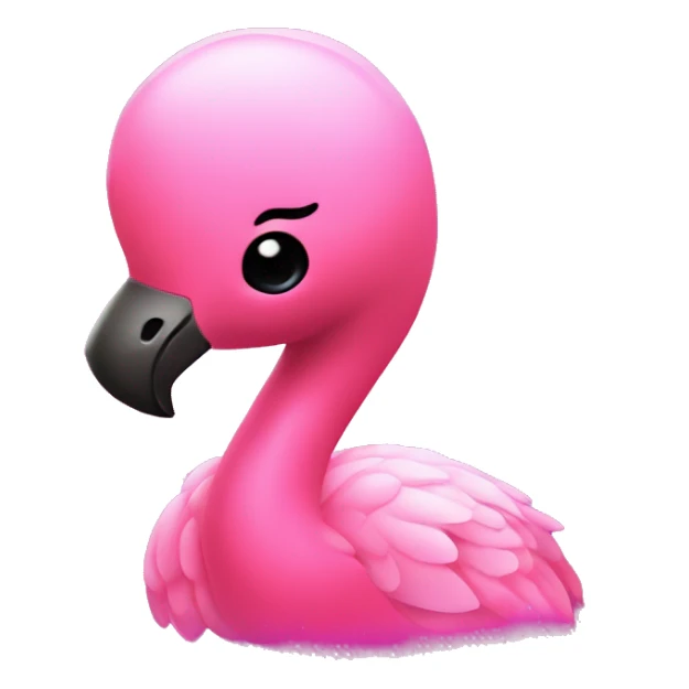 Baby Kawaii neon glitter flamingo  sticker