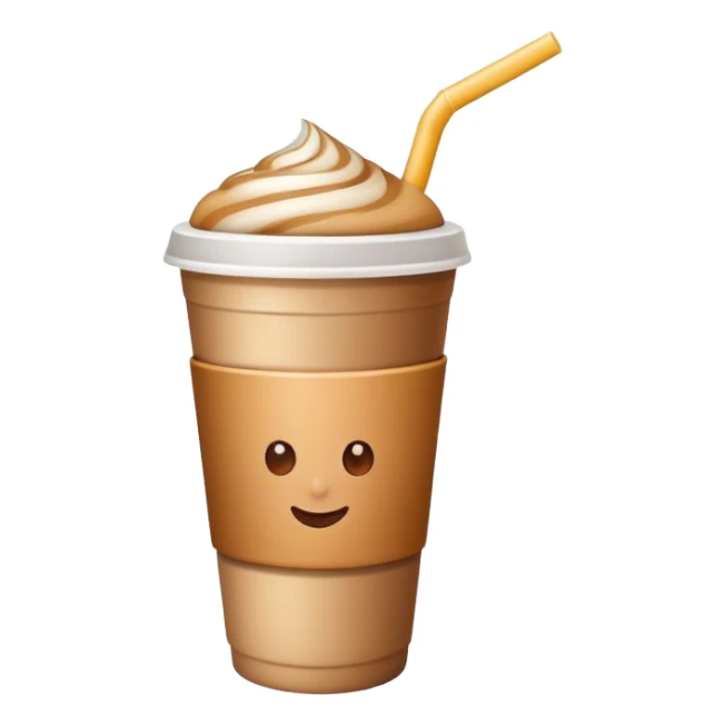 cup of coffee with a straw sticker