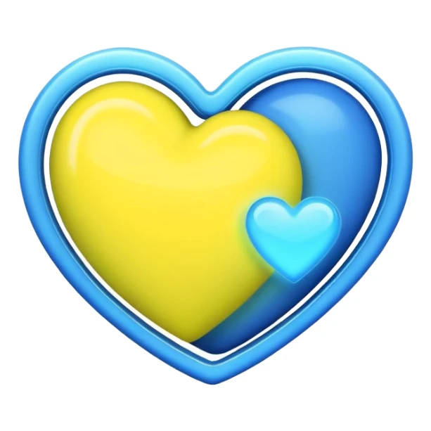neon yellow and blue heart sticker