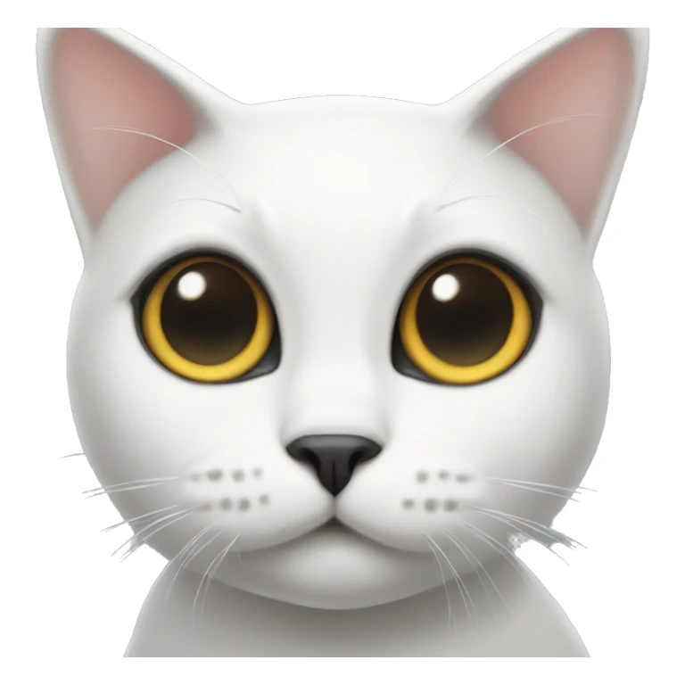 white cat with black spot on his back sticker