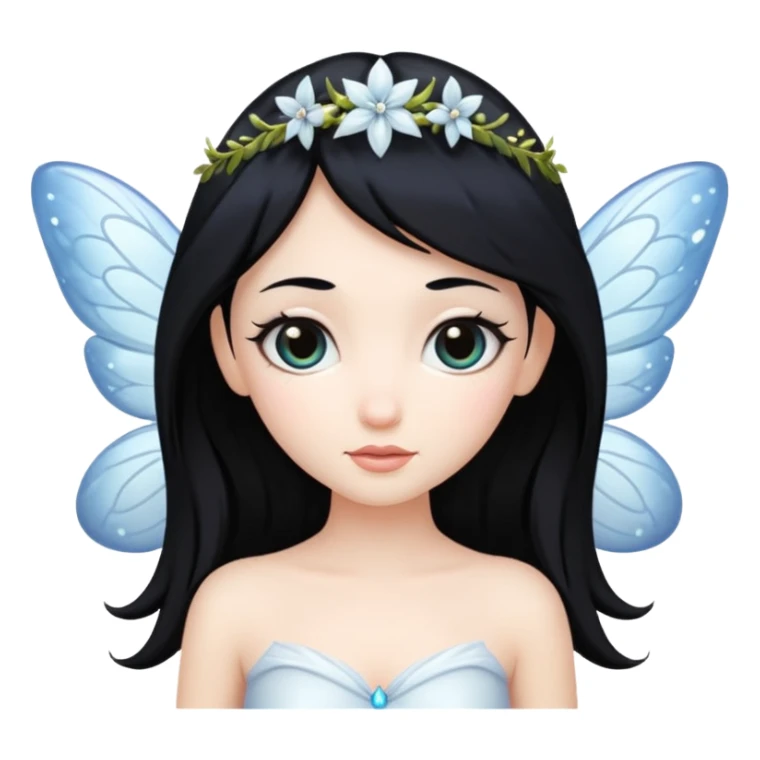 White fairy with black hair sticker