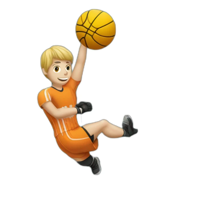 Handballeur qui tire au poste de pivot devant un gardien sticker