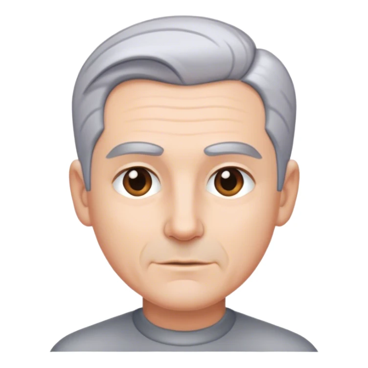man with short, slicked-back gray hair loyal sticker
