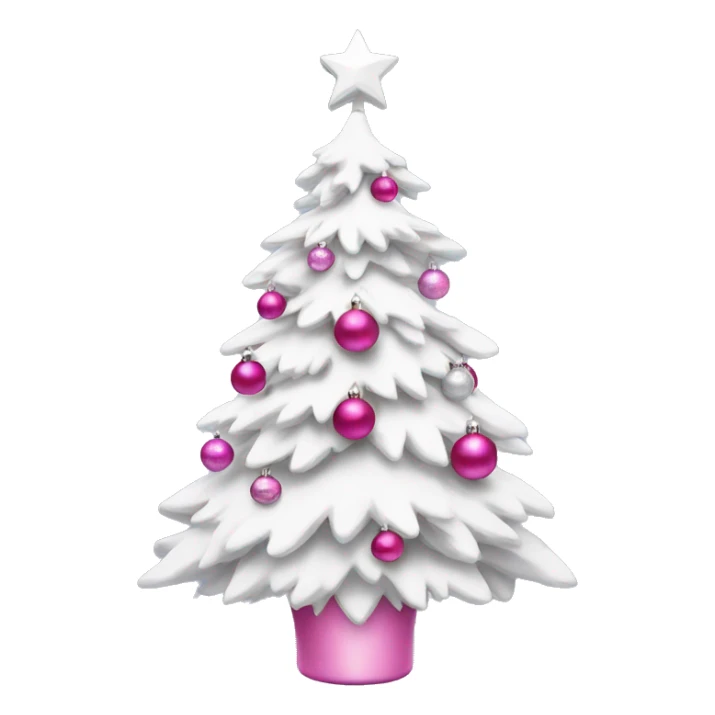 white christmas tree with pink ornaments  sticker
