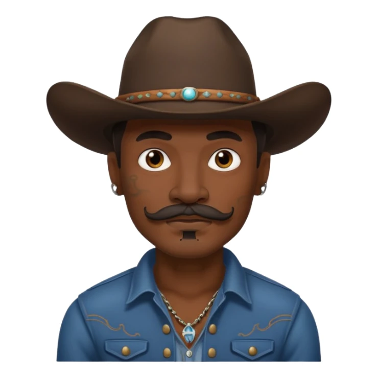 tattooed and mustached cowboys dark face sticker