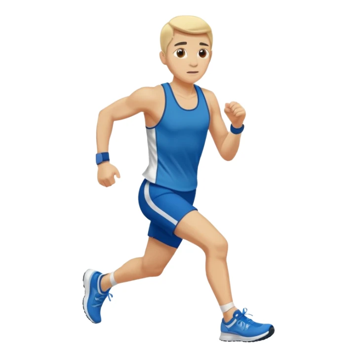 a person running a marathon with running shoes sticker