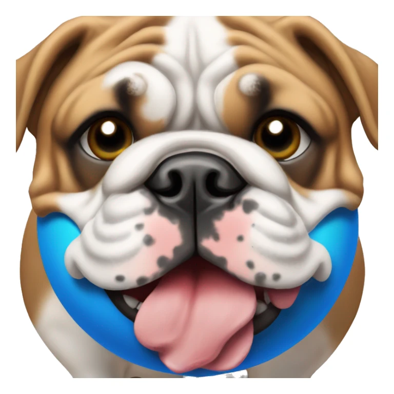 English bulldog with blue ball sticker
