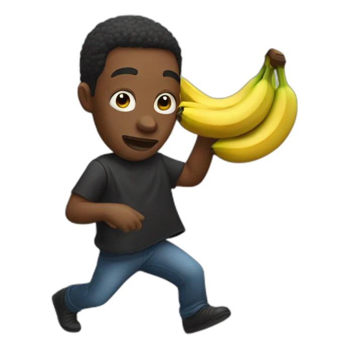 crazy black person stealing bananas sticker