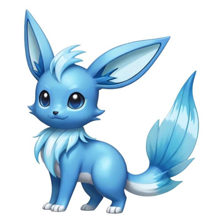 Shiny-Eeveelution-Cute-Fakemon-Water-Pokémon-fusion full body, fin tail sticker