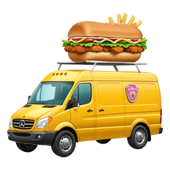 Barbie’s insanely hot chicken sandwich Extended length Sprinter 4500 van high roof off road rally delivery truck capable of rock and desert racing  sticker