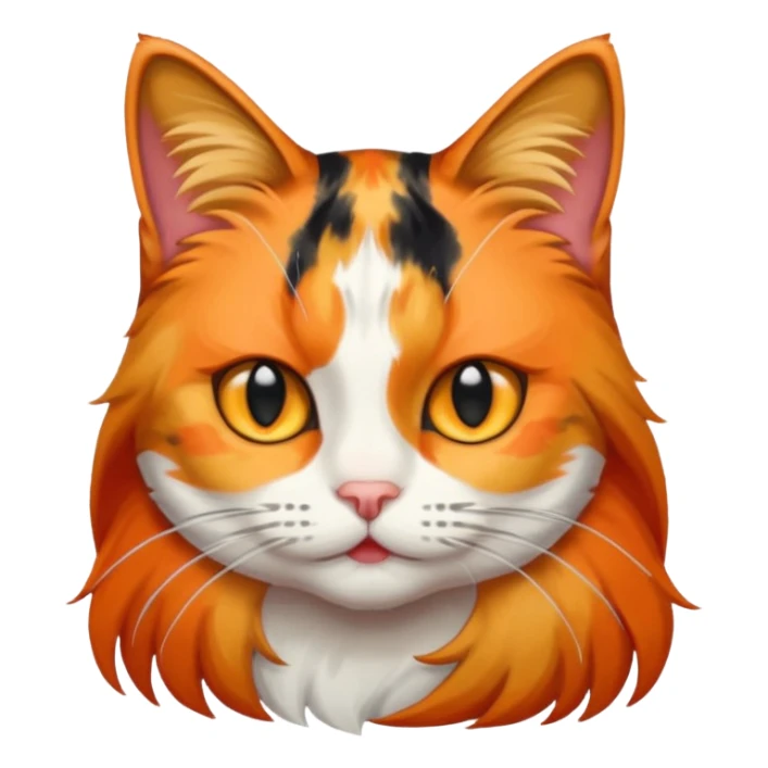 One eyed long hair calico cat sticker