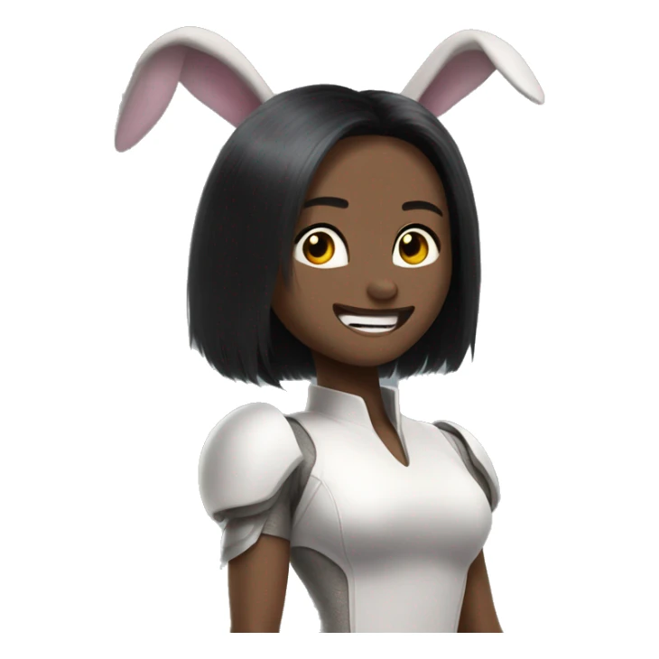 Alita worrior princess as a bunny cheering sticker