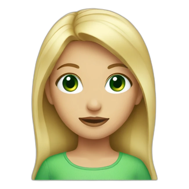 a blond girl with green eyes sticker