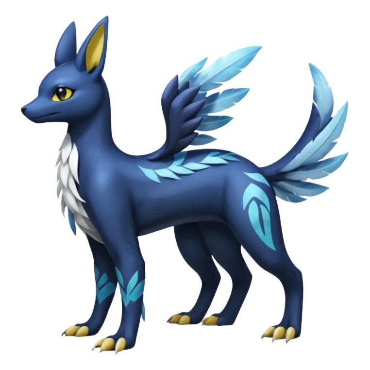 Manectric-Electrike-Lugia-Umbreon-Drakeon-Fakémon-hybrid-creature (full body), 4 legs sticker