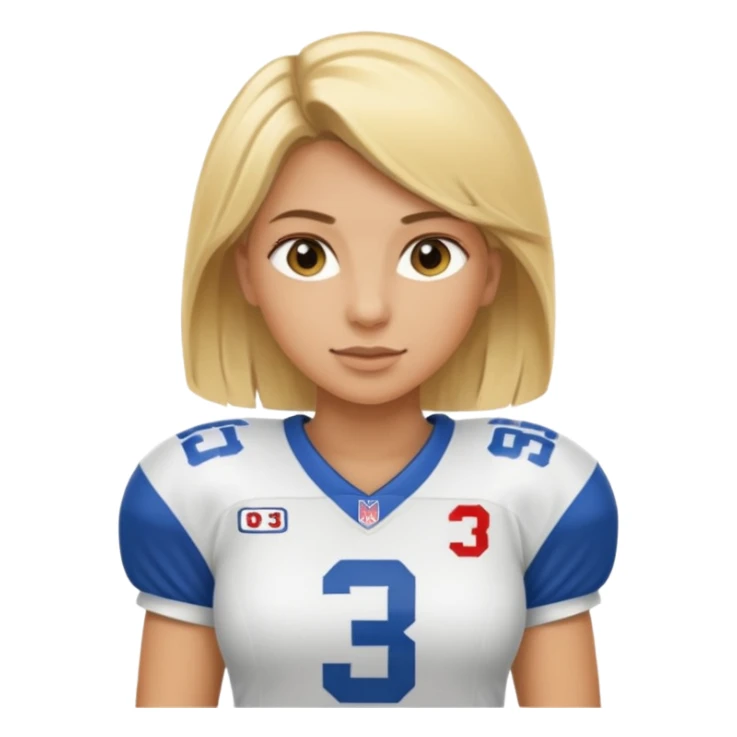 blonde female football player wearing number 33 sticker