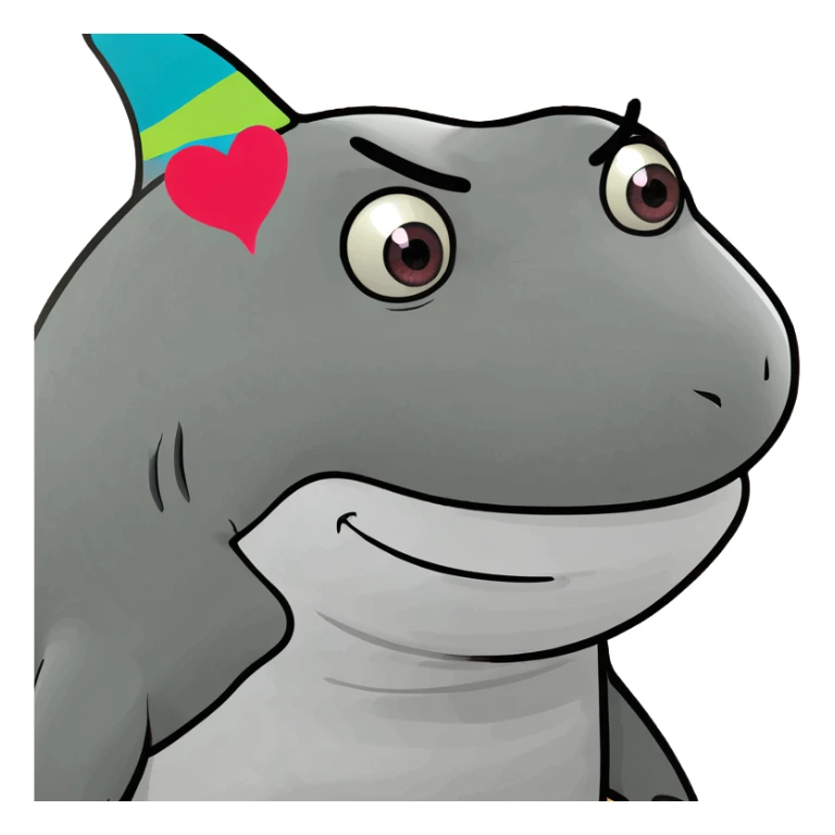 Shark with heart eyes sticker