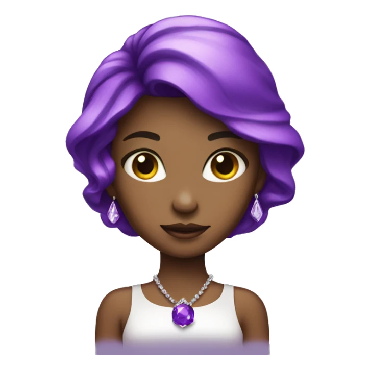 jewel girl with purple gem hair sticker