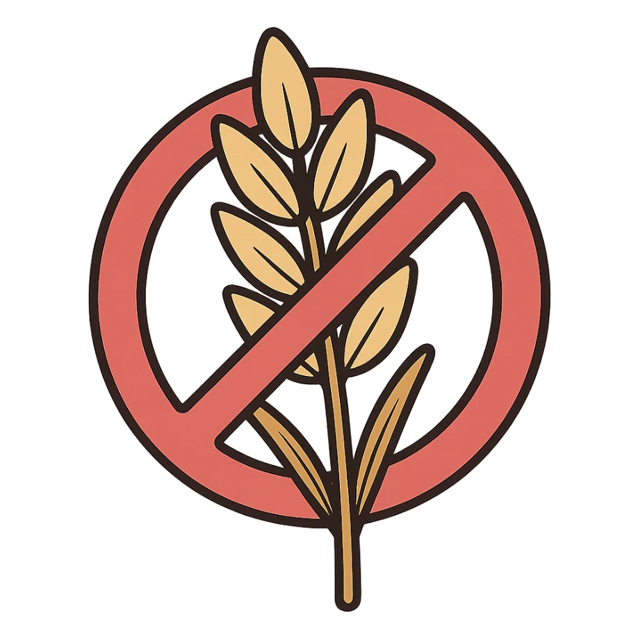 wheat stalk with a red slash through it sticker