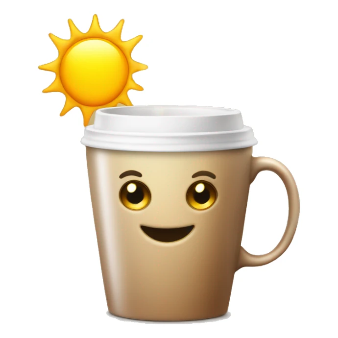 Good morning coffee cup sun sticker