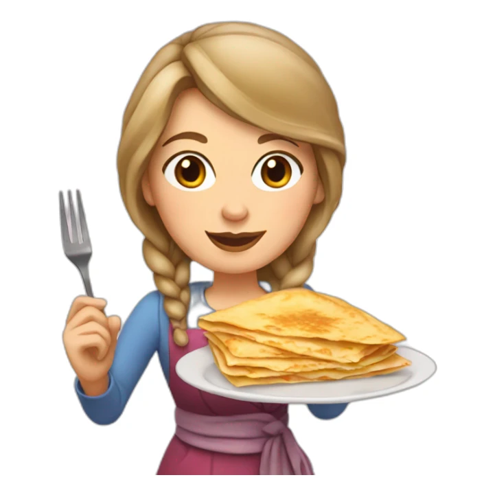 russian woman holding crepes sticker