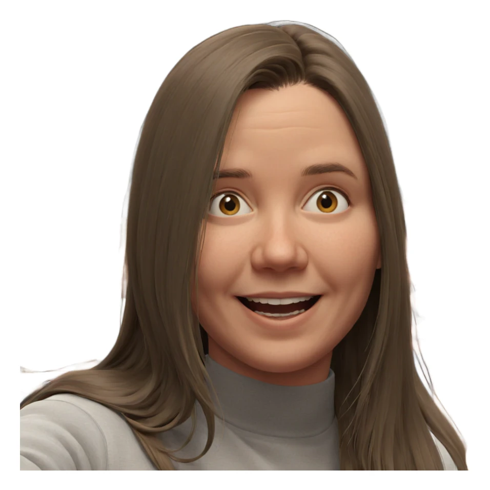 smiling girl with long hair sticker